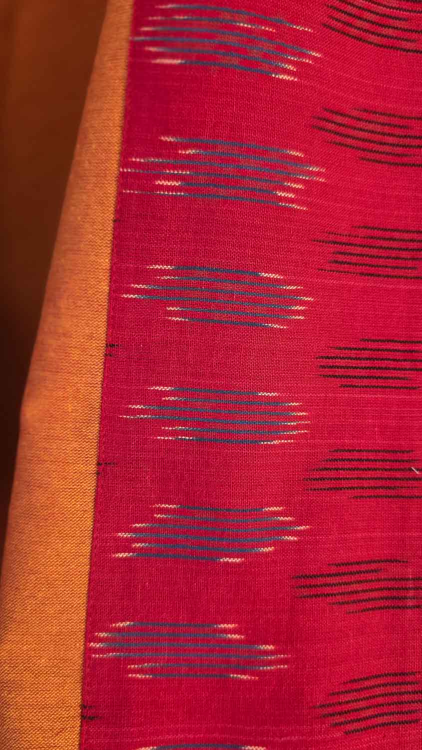 Orange Pen kalamkari & Ikkat Exclusive Patchwork