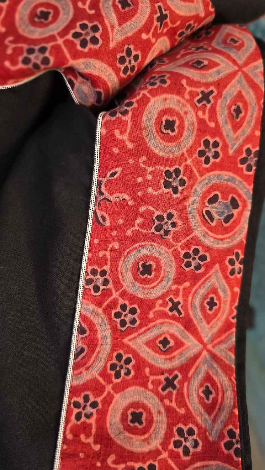 Black ikkat & Ajrakh Patchwork
