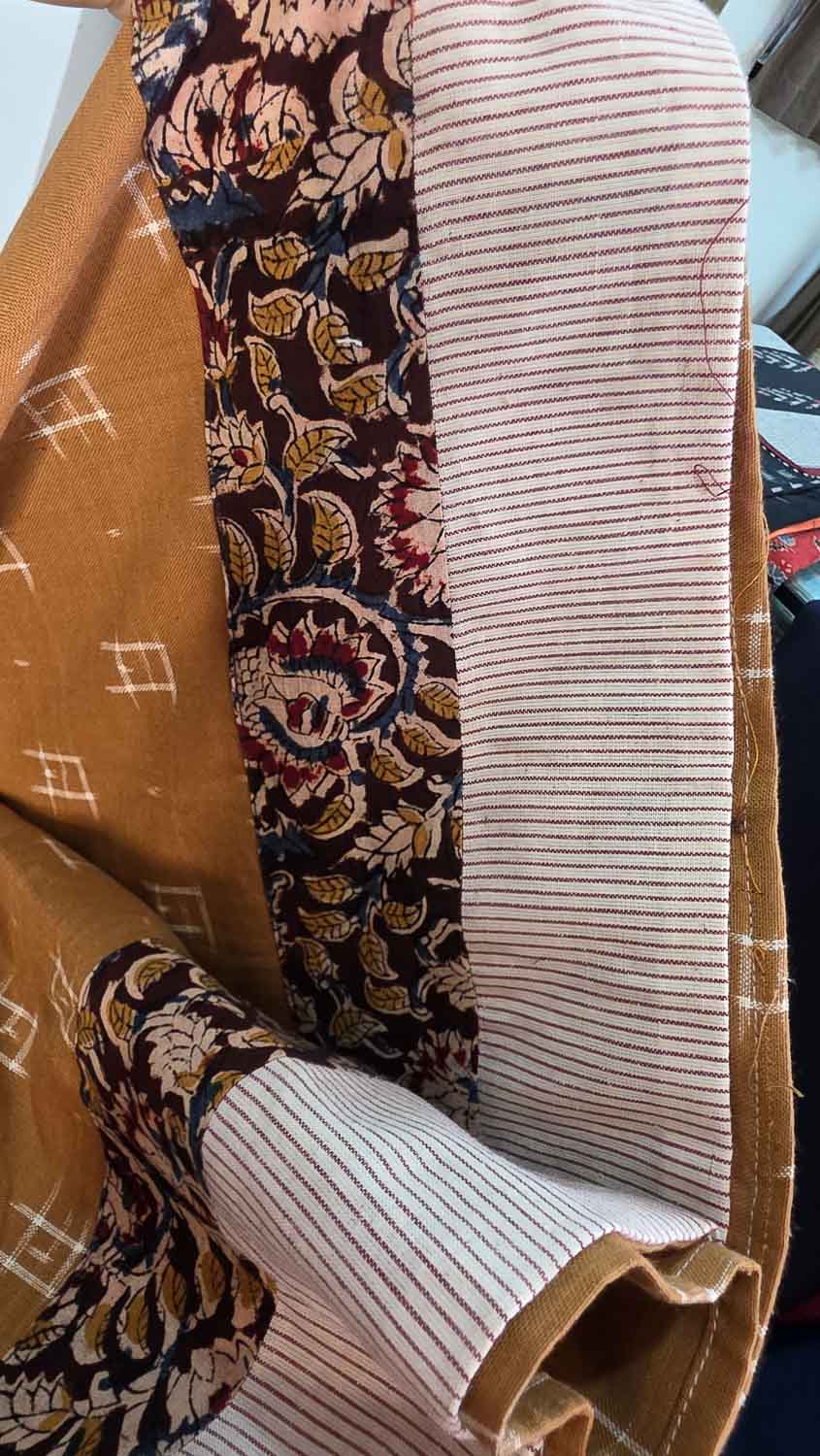 Double ikkat with Kalamkari patchwork
