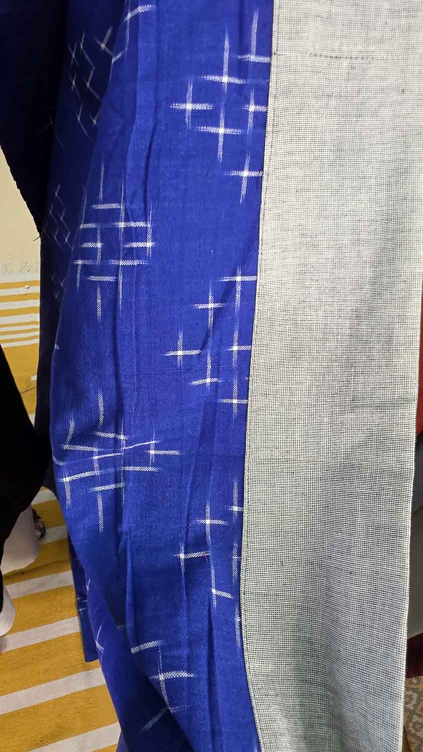 Exclusive double ikkat with exclusive patchwork