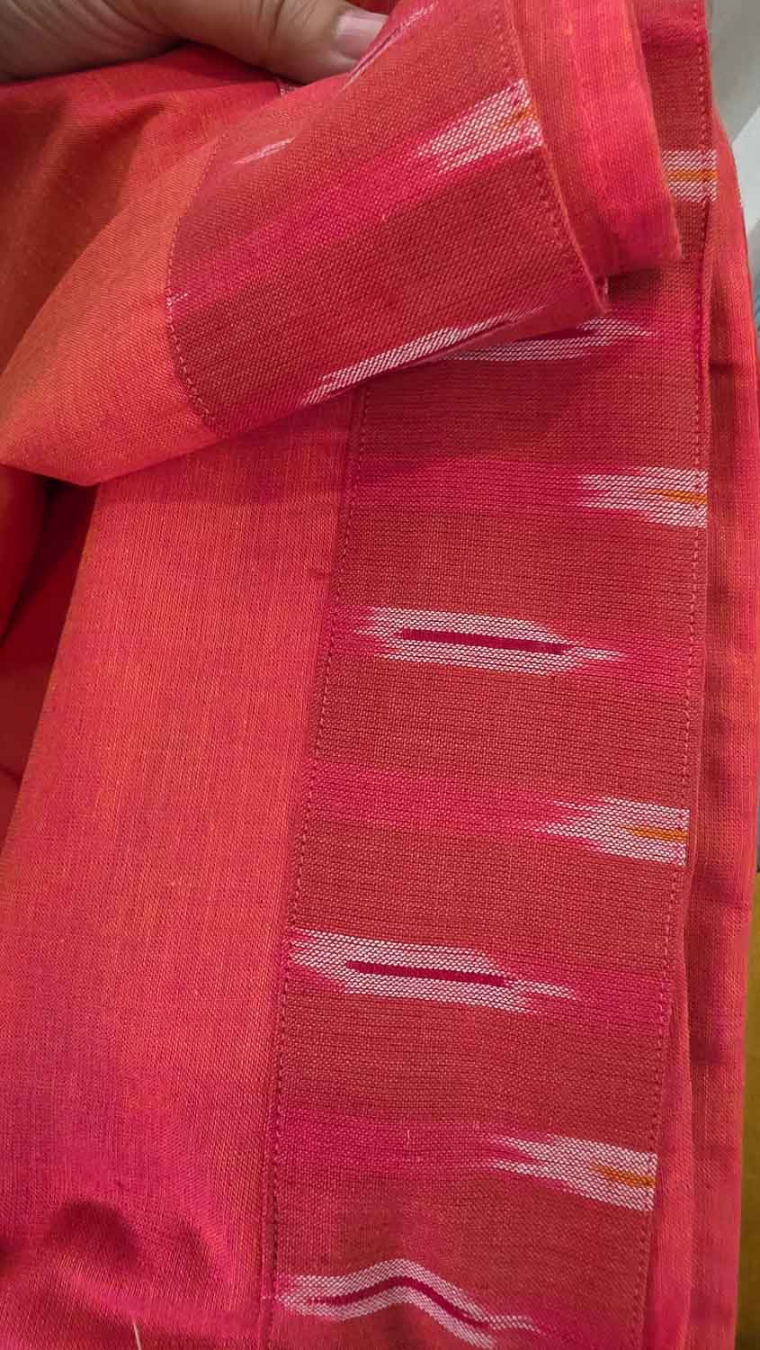 Pure cotton patterned kurta fabric with ikkat & banjara