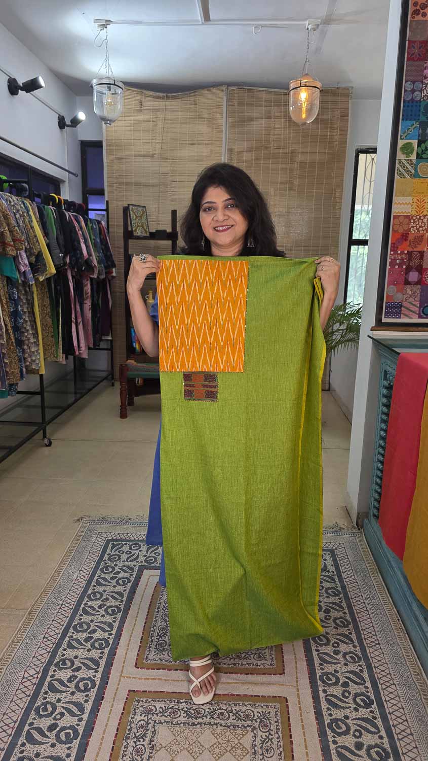 Ikkat & banjara patterned kurta fabric