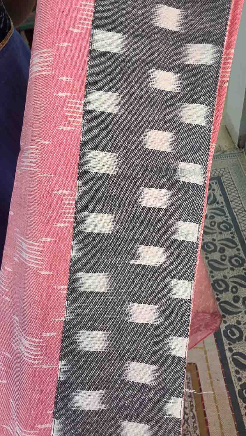 Pink exclusive ikkat patterned kurta fabric
