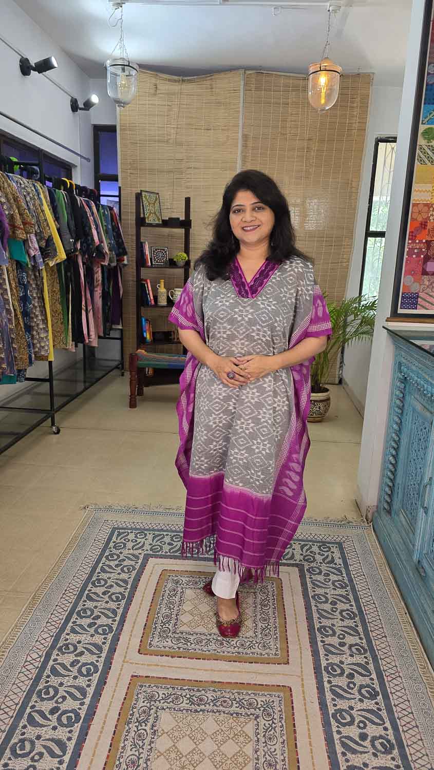 Ikkat designer kaftan