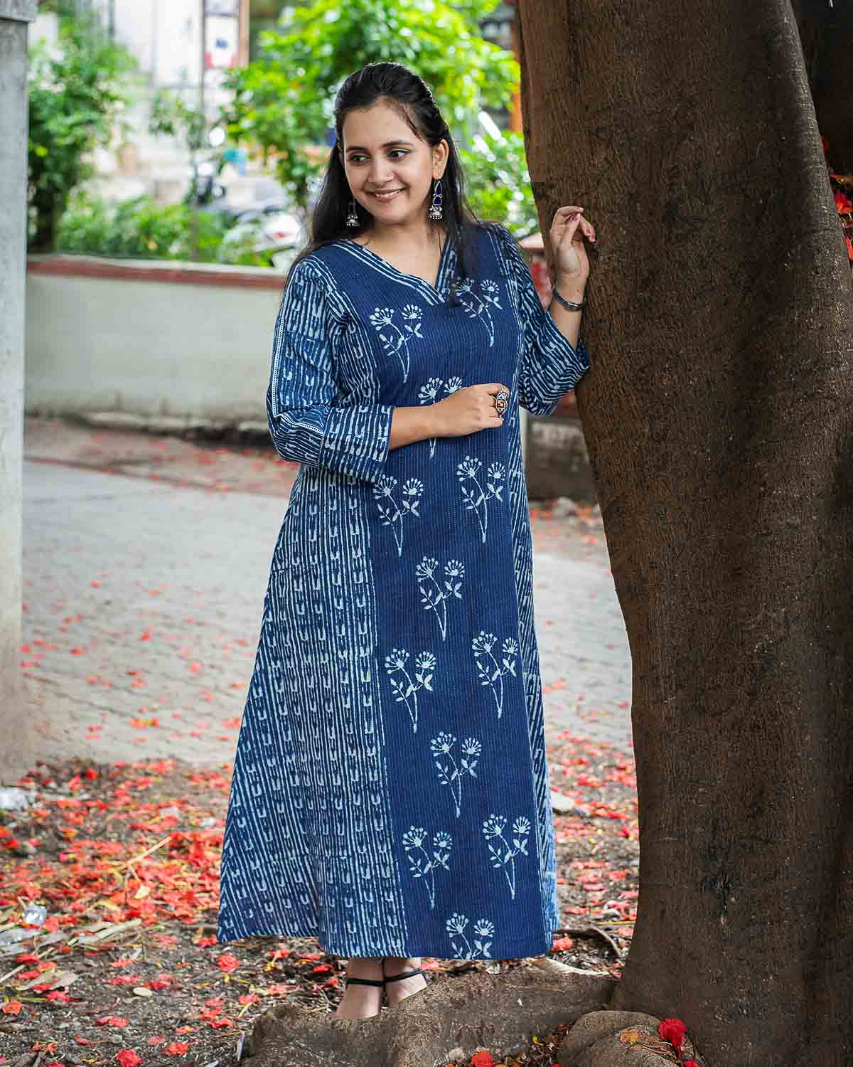 Indigo signature kantha fabric Dress cum Kurta