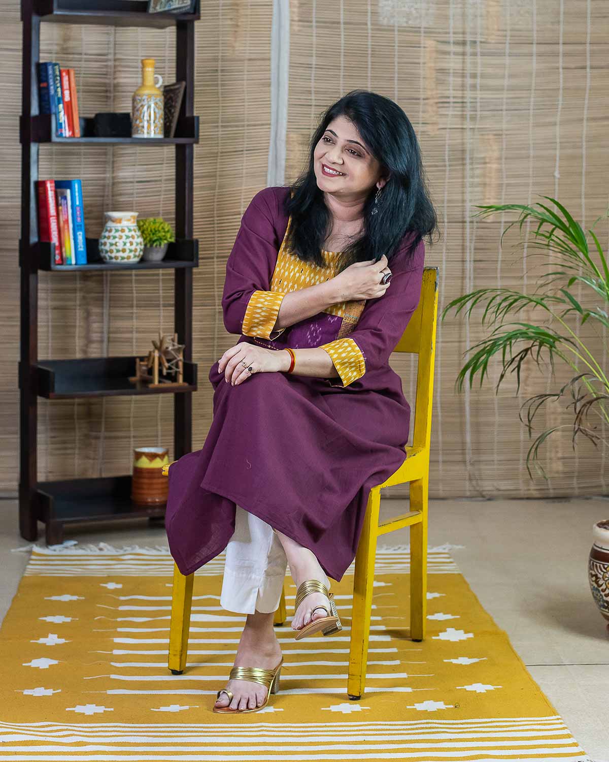 Mauve/Brown Lambani Handwork - Ikkat exclusive Dress Cum Kurta