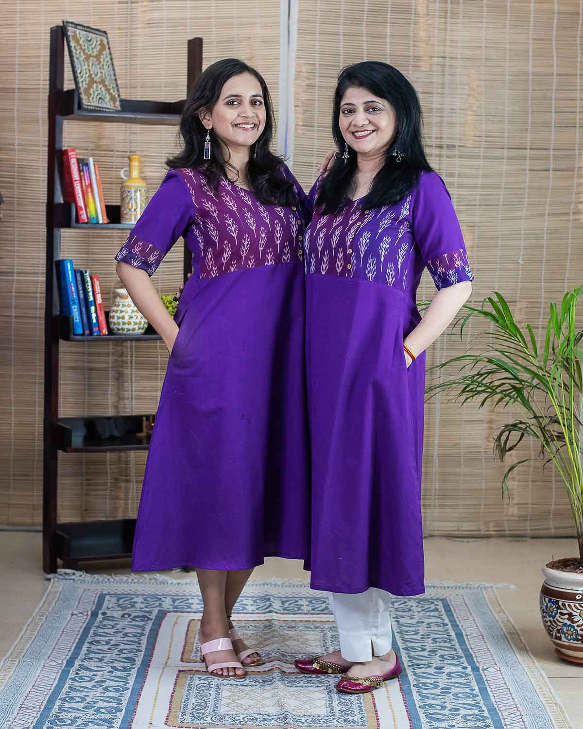 Purple exclusive Ikkat dress / kurta