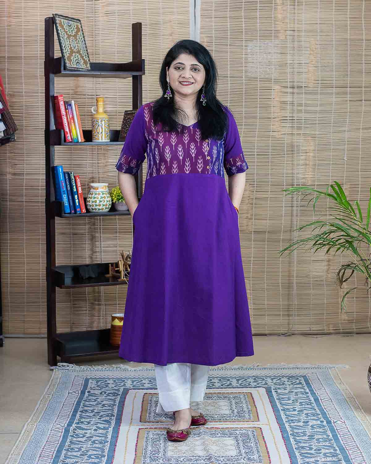 Purple exclusive Ikkat dress / kurta