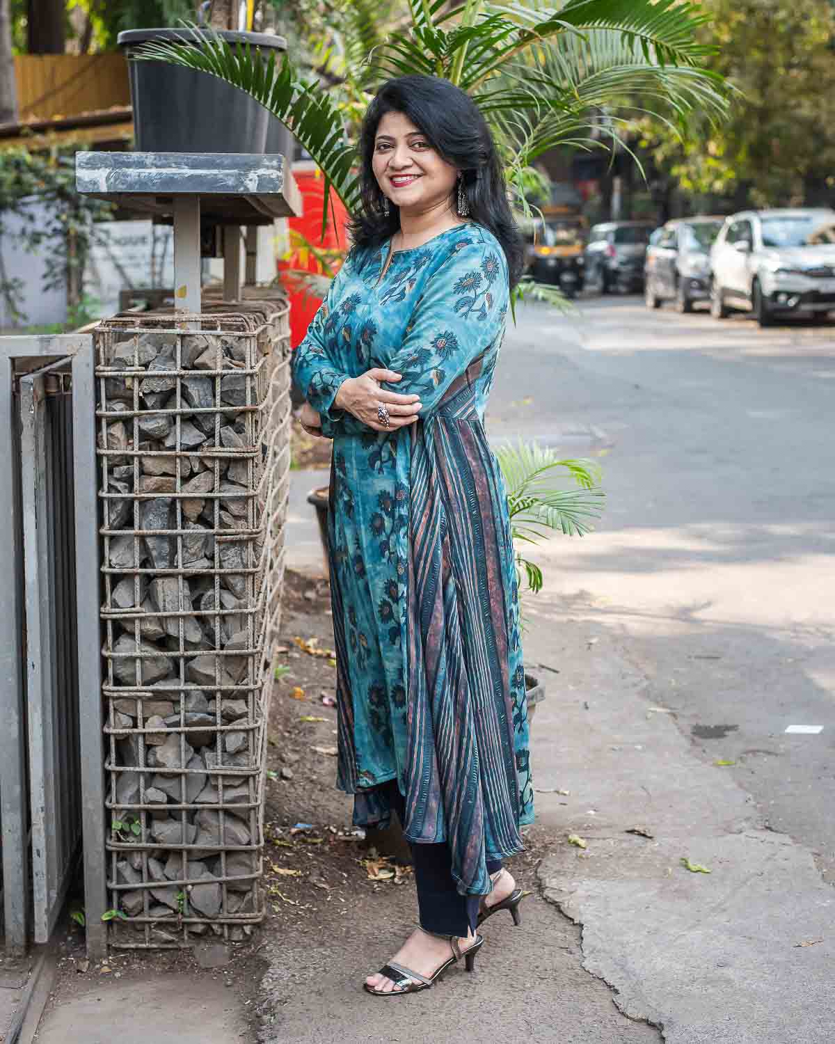 Modal silk Flared Ajrakh dress / kurta - Relaxed fit