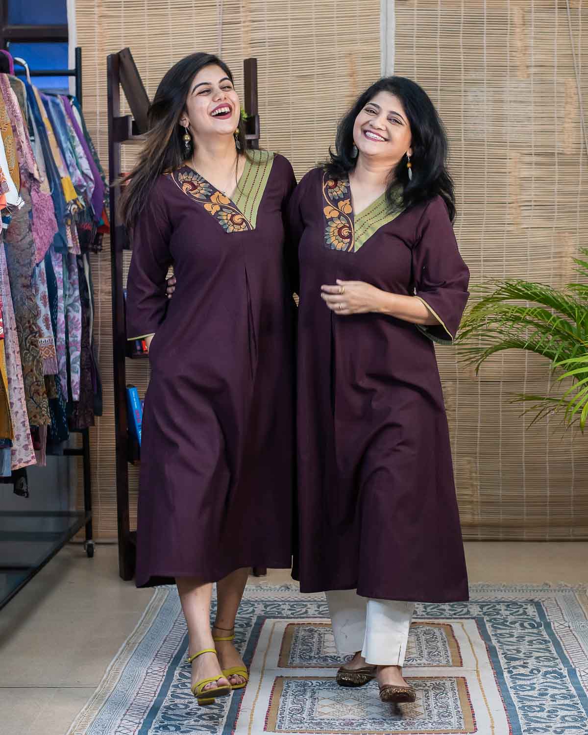 Brown Exclusive Pen kalamkari dress