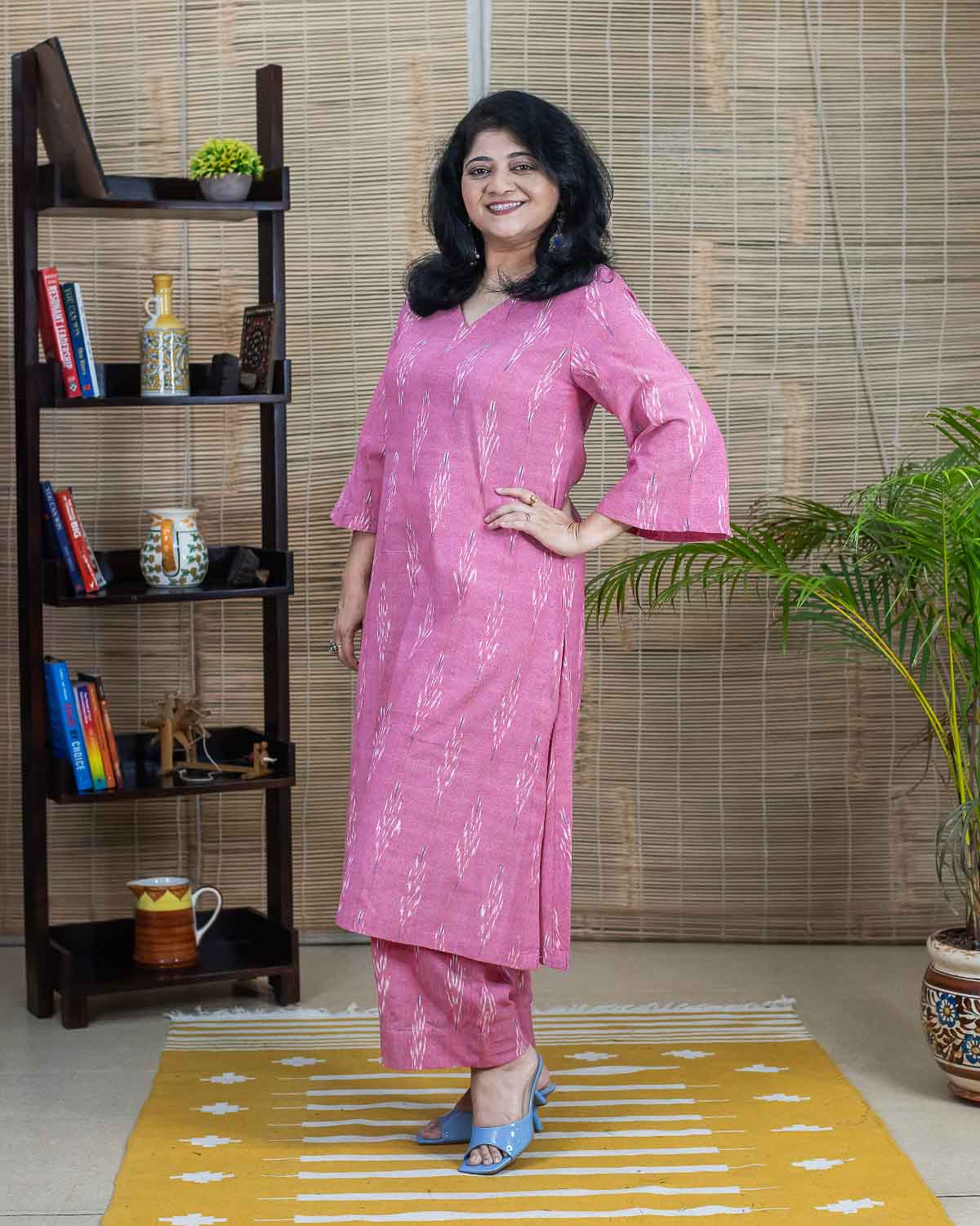 Pink Ikkat A line Kurta - new fit*