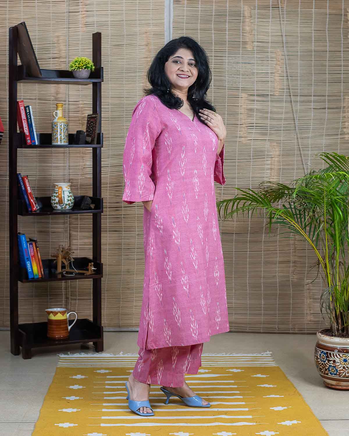 Pink Ikkat A line Kurta - new fit*