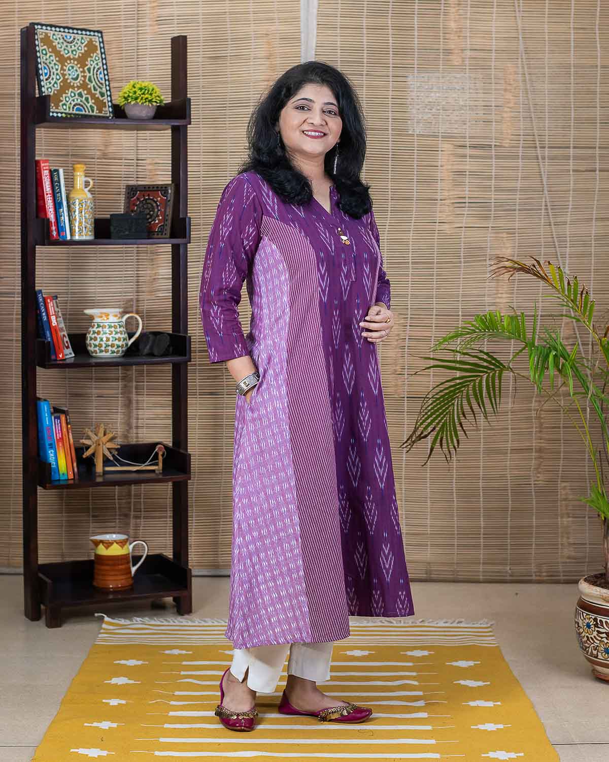 Magenta Pink Exclusive Ikkat dress / kurta