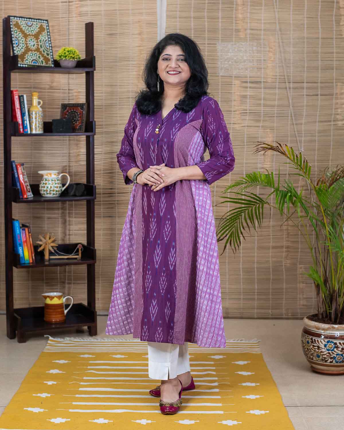 Magenta Pink Exclusive Ikkat dress / kurta