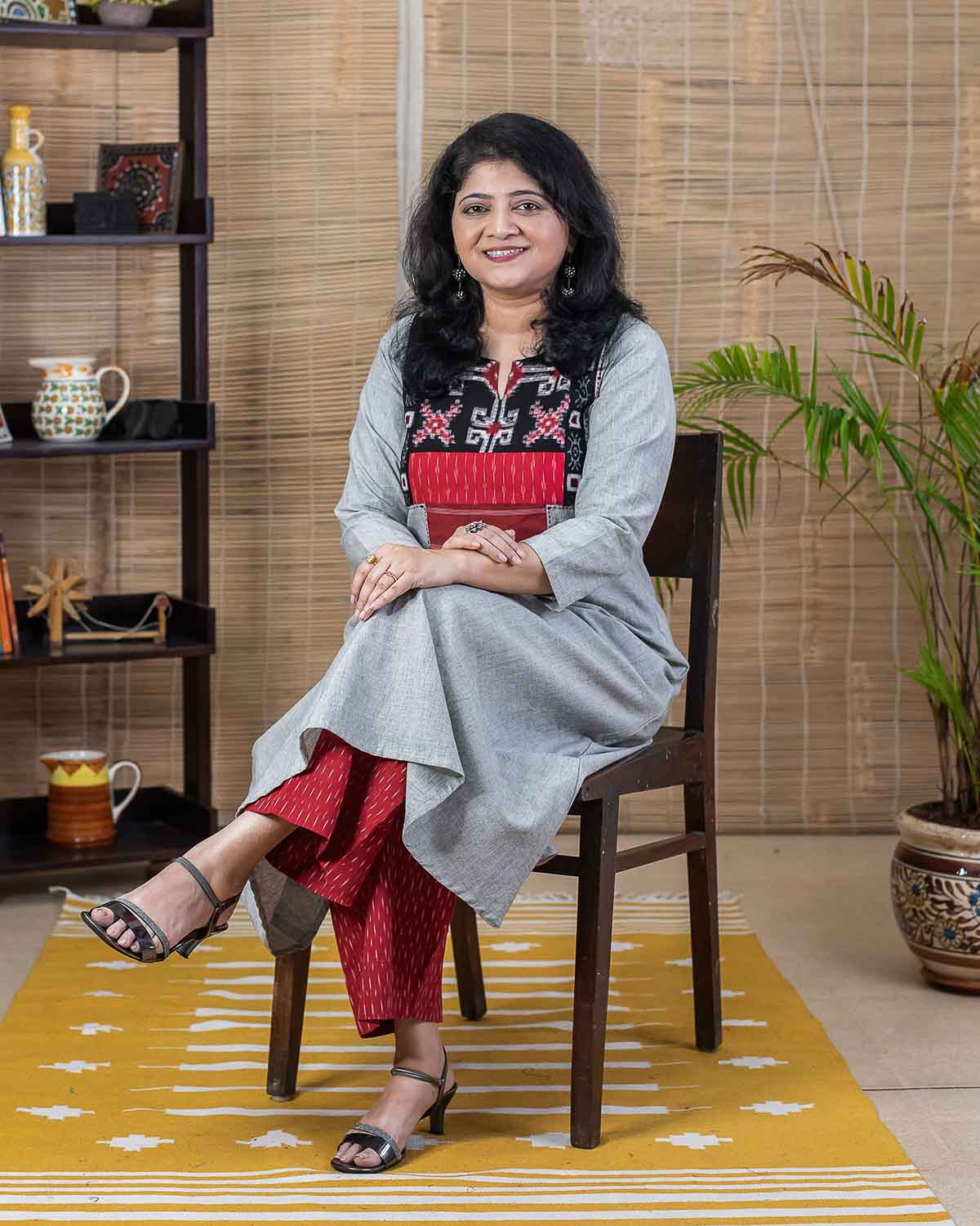 Double ikkat Exclusive Ikkat collage dress cum kurta