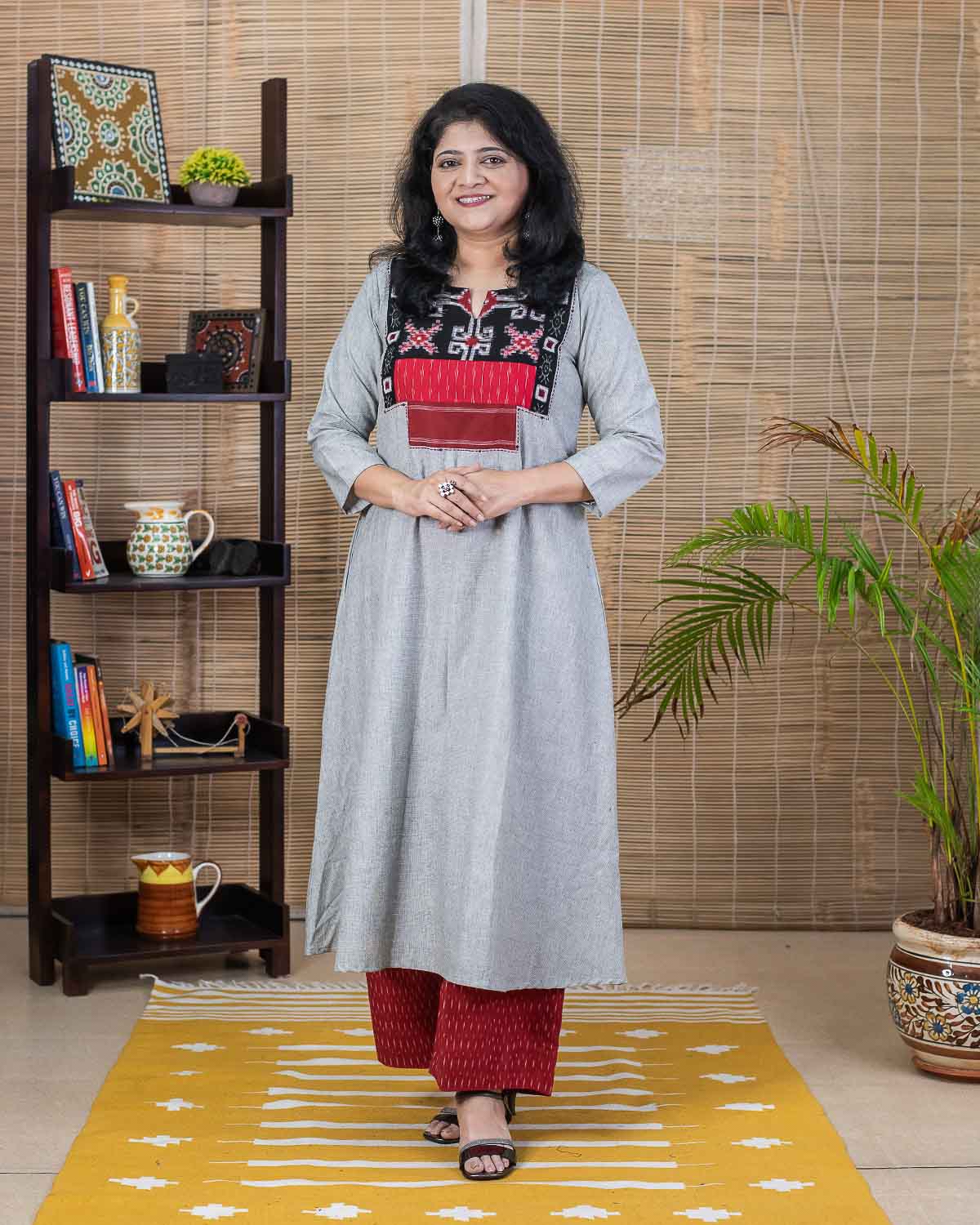 Double ikkat Exclusive Ikkat collage dress cum kurta