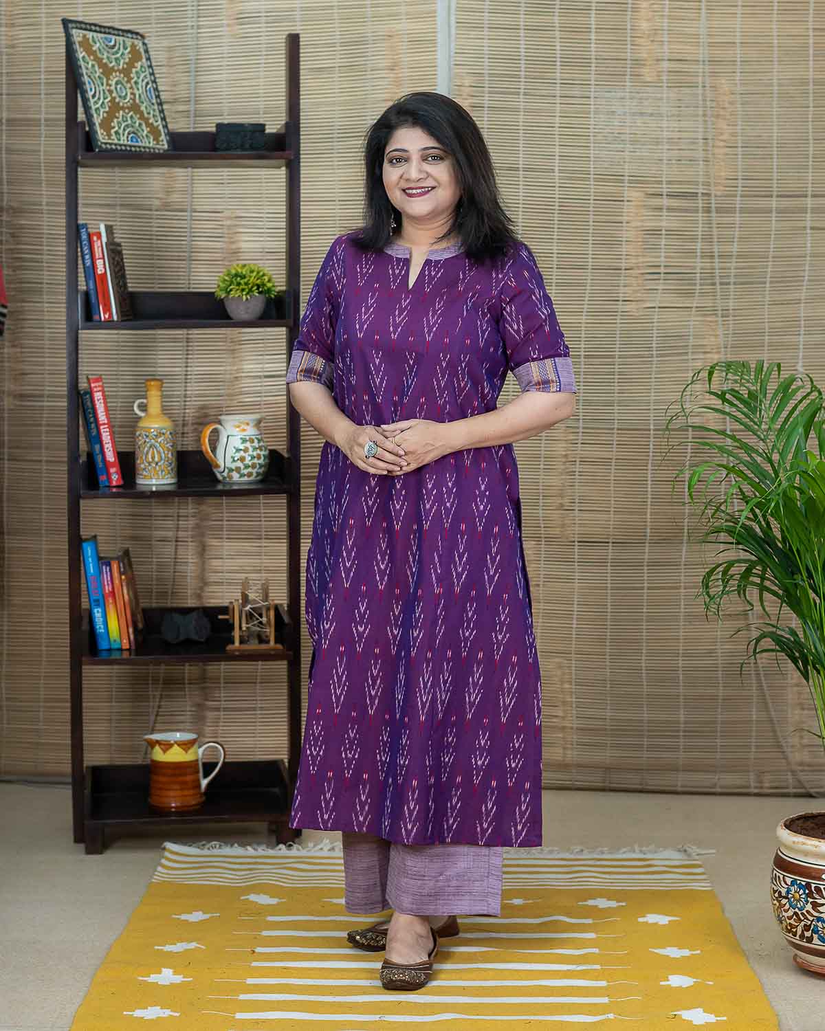 Magenta Exclusive Ikkat kurta