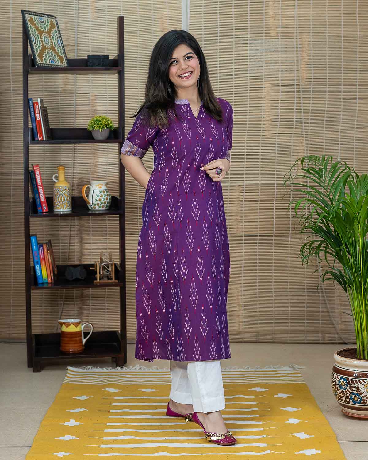 Magenta Exclusive Ikkat kurta