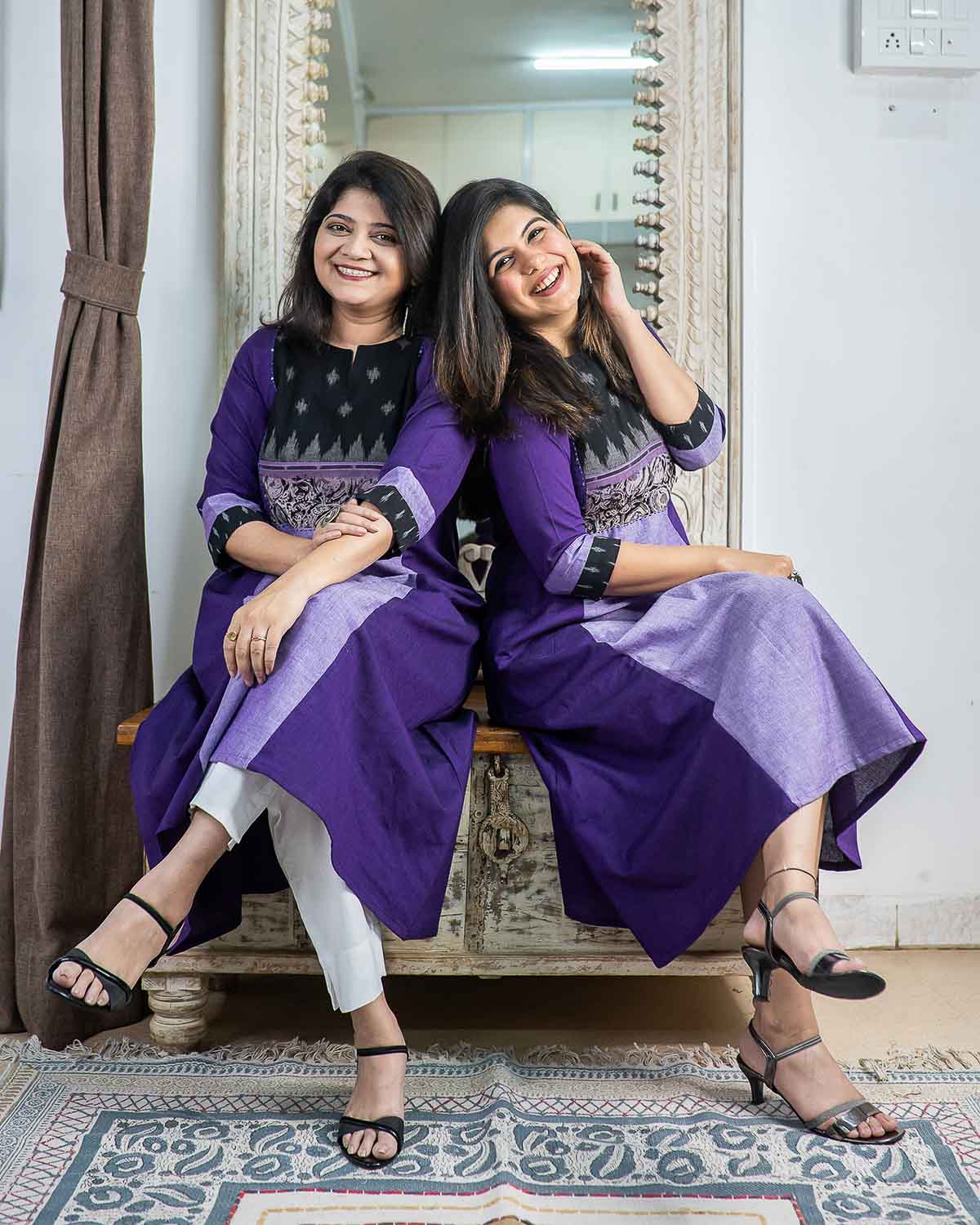 Ikkat with kalamkari Exclusive collage dress for women – Rush Me Fashions Pune