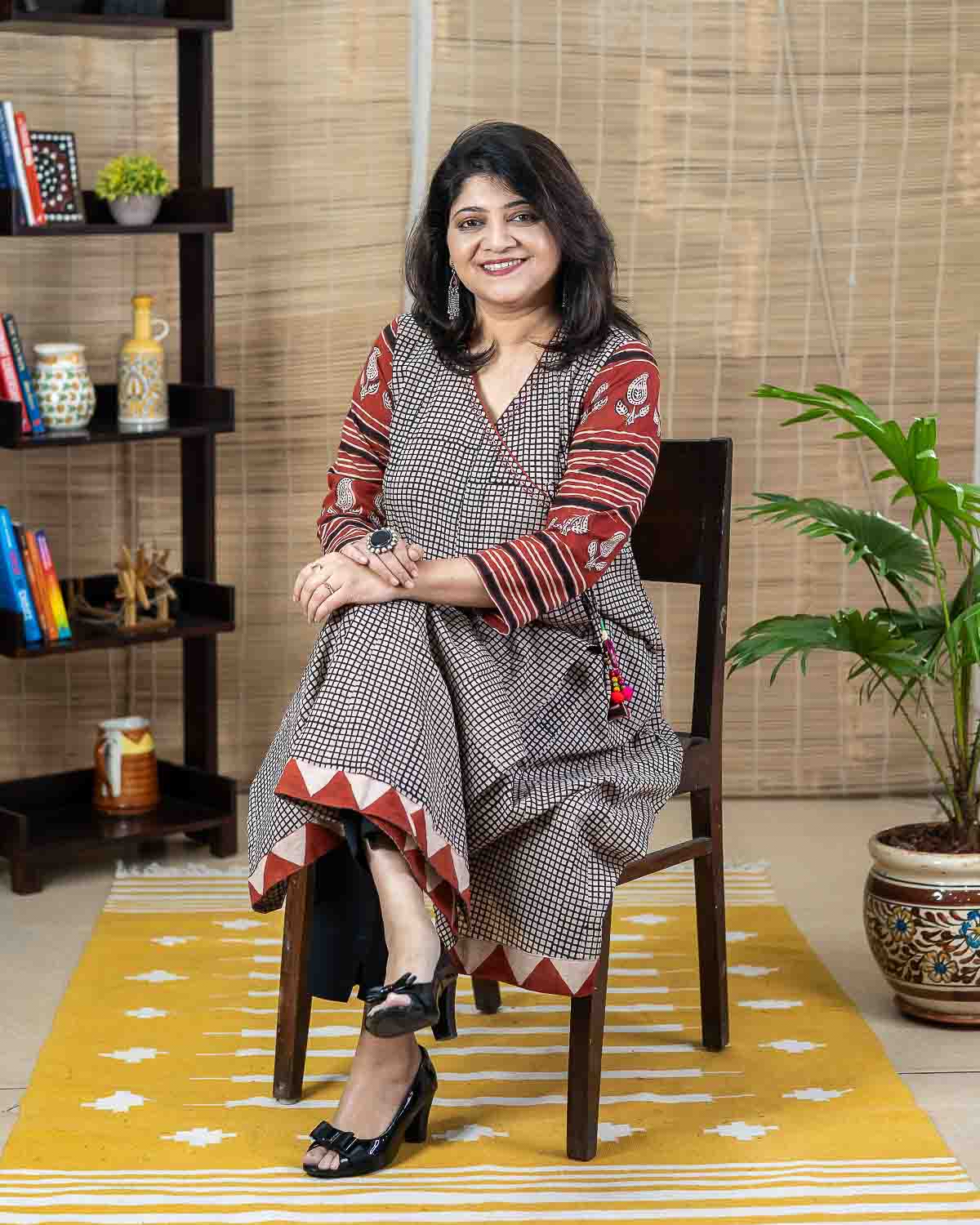 Bagru hand block printed Soft cotton Angarkha with tassels