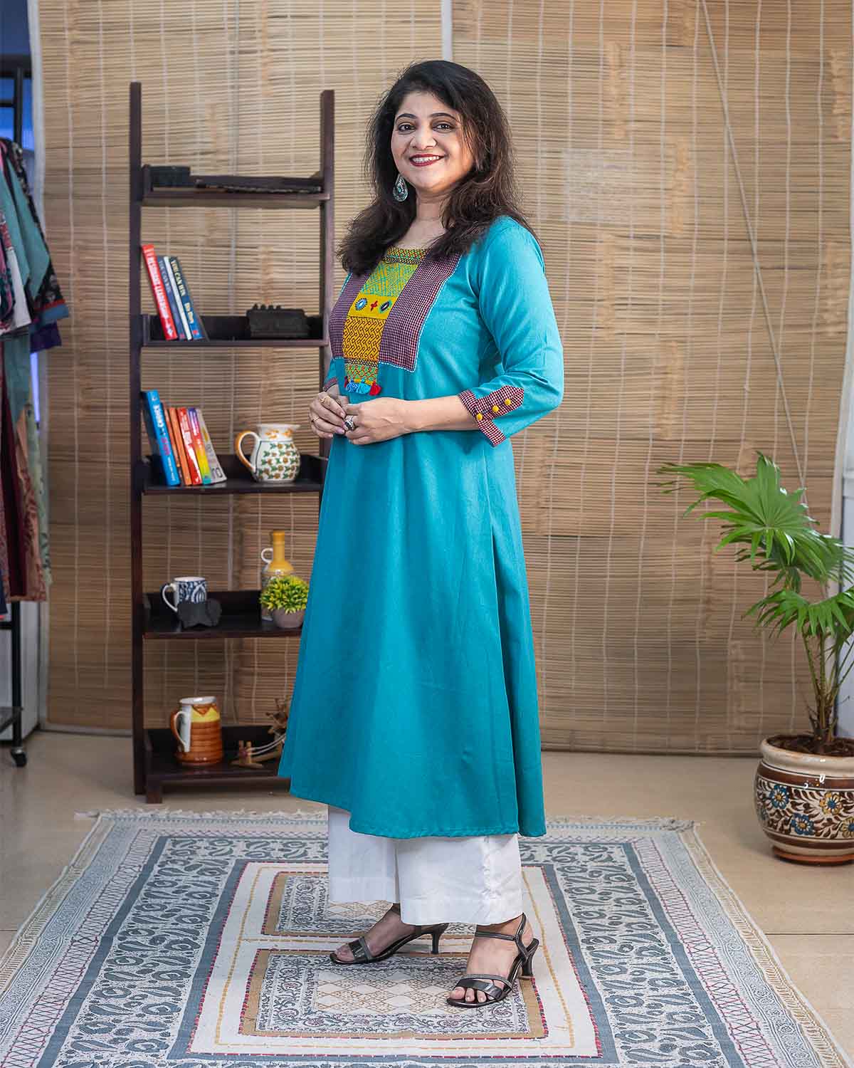 Rama green Lambani handwork with Ilkal exclusive Dress