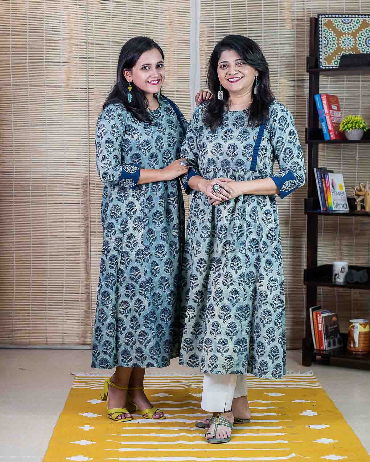 Blue Vanaspati handblock printed Dress/kurta