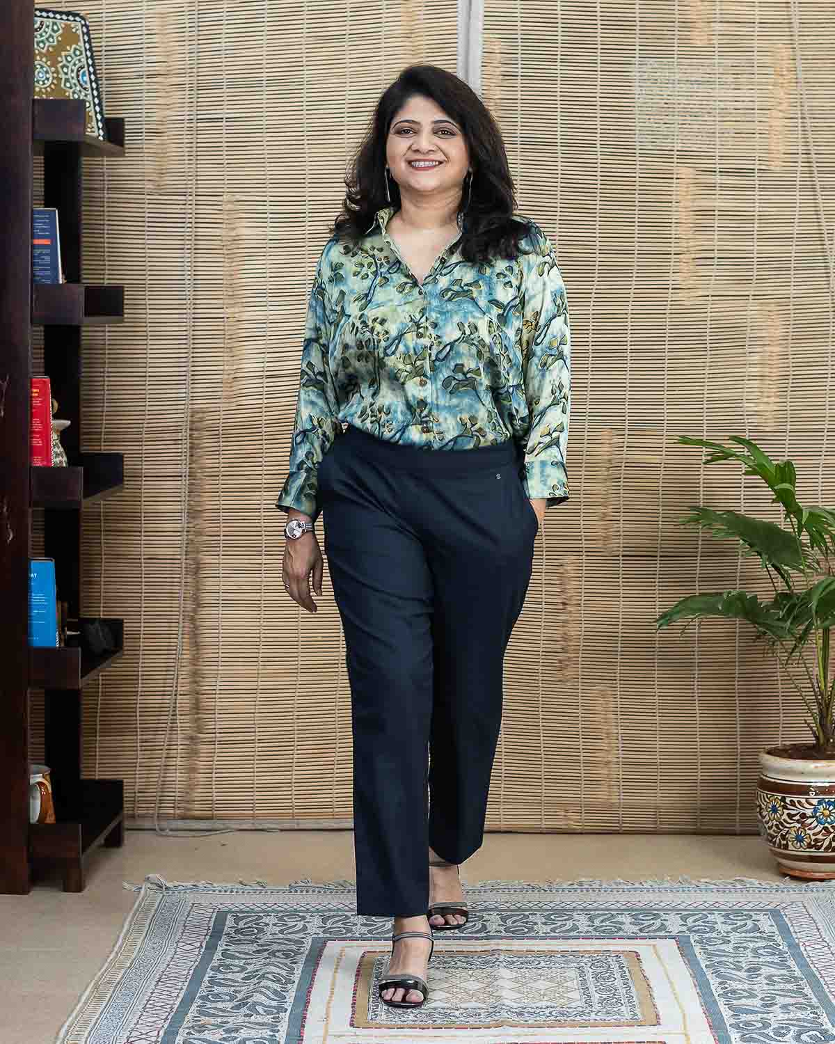 Formal Wear Green/Blue Modal shirt