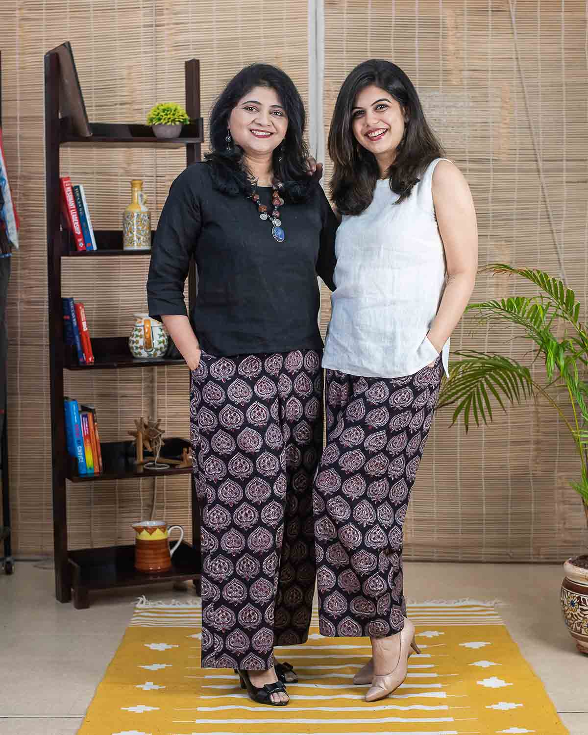 Jahota hand block print on cotton slub bottom