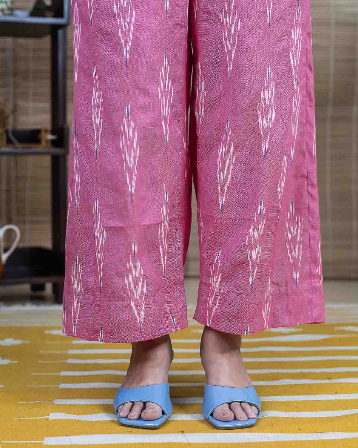 Pink ikkat cotton Pallazzo