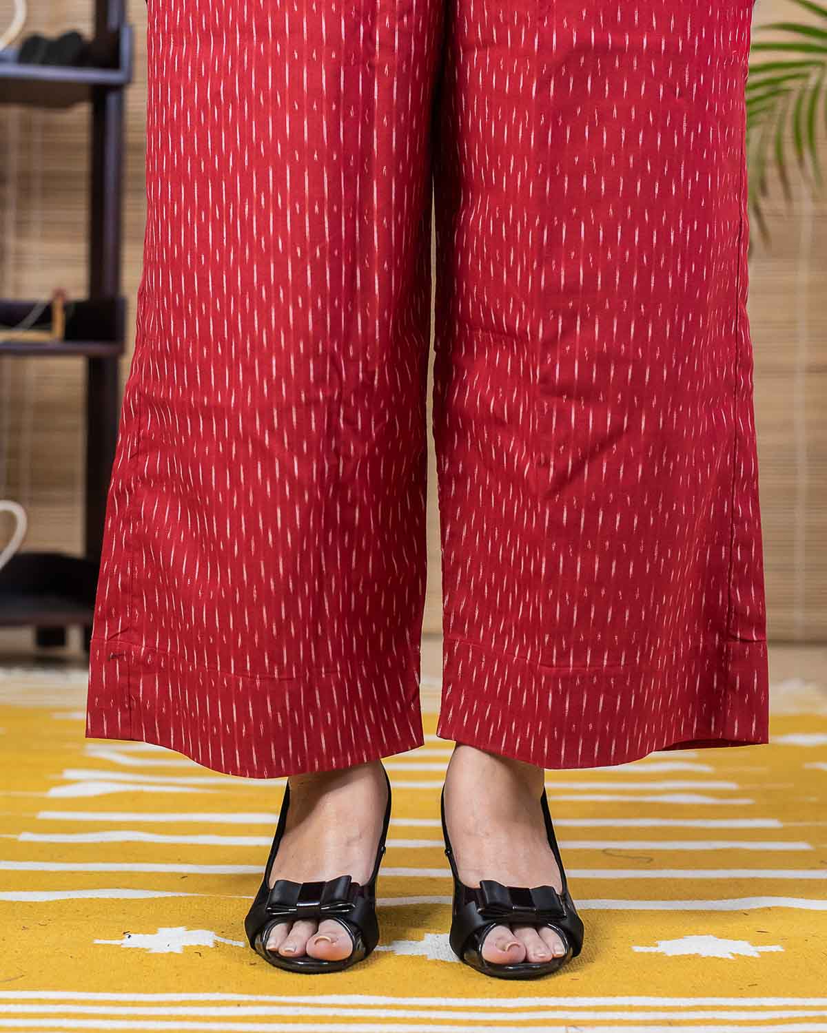 Red ikkat cotton Pallazzo