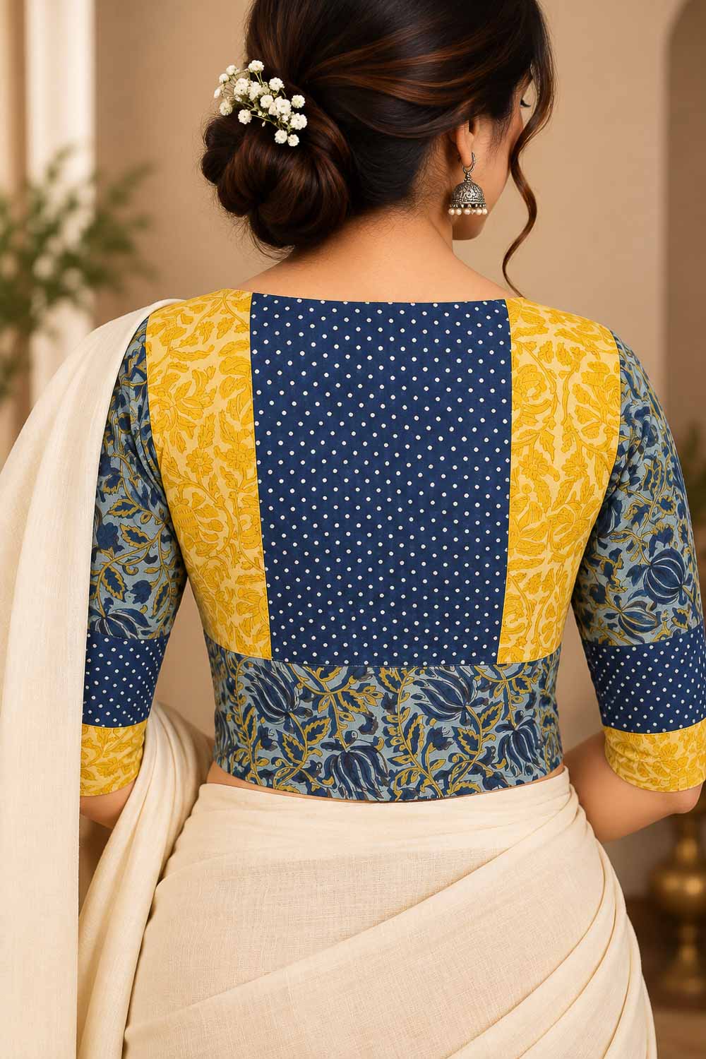 Vanaspati Ajrakh Ready to stich Blouse/Cropped Top