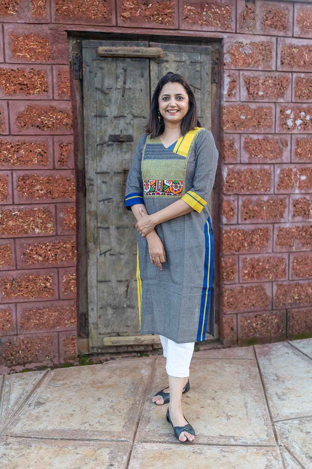 Black Exclusive Cotton kurta with banjara handwork