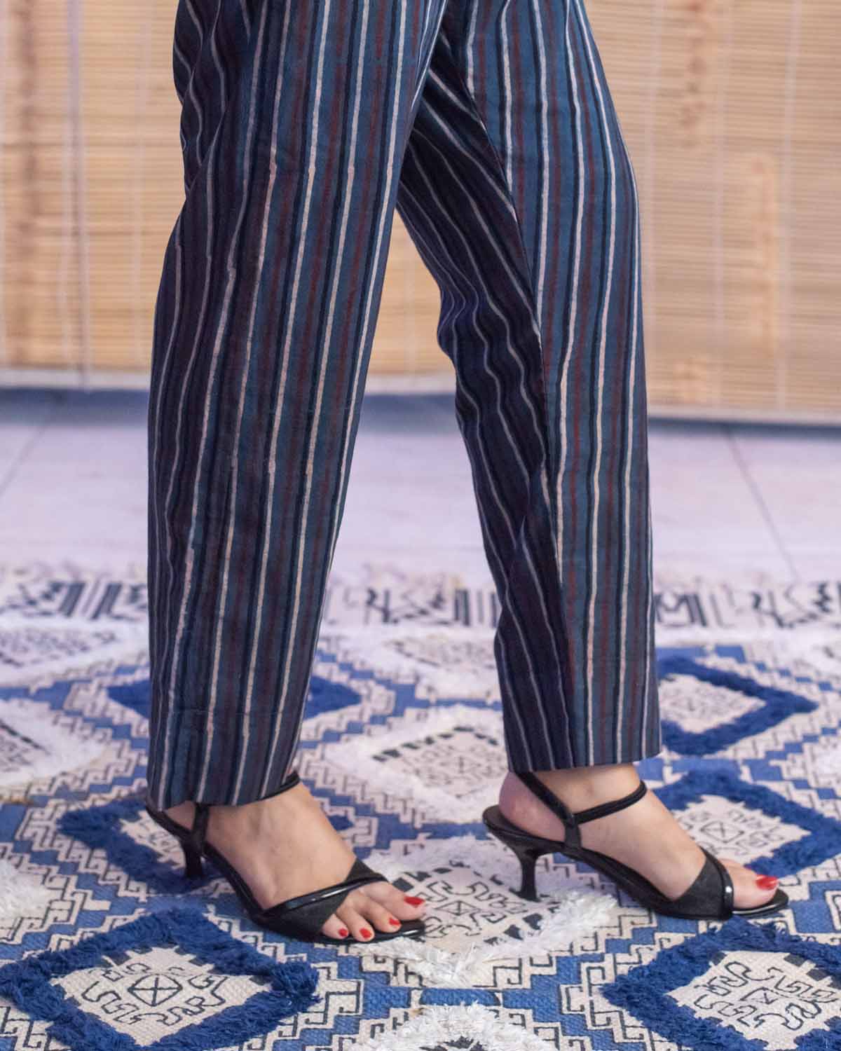 Striped Indigo Striped Ajrakh Trouser