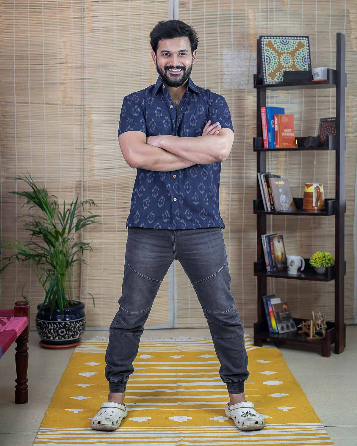 Blue ikkat shirt